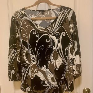 SAMI & Jo top stretchy brown black NWT $44 pretty silver detail nice for…
